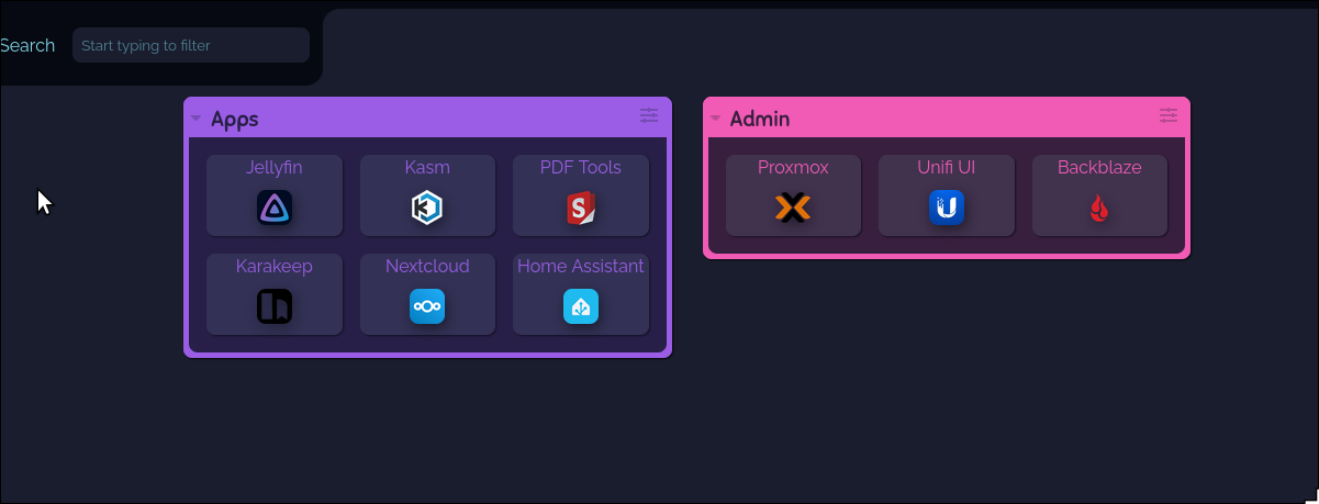 Available applications and services